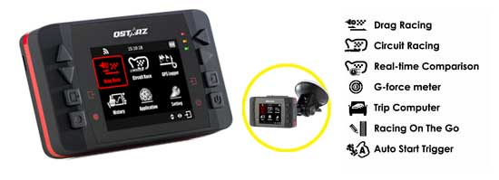 Qstarz LT-Q6000S MX LCD-Runden-Zähler für Motorrad & Fahrrad 10 Hz GPS-Daten-Messgerät & Analyse Software Farb-Display 